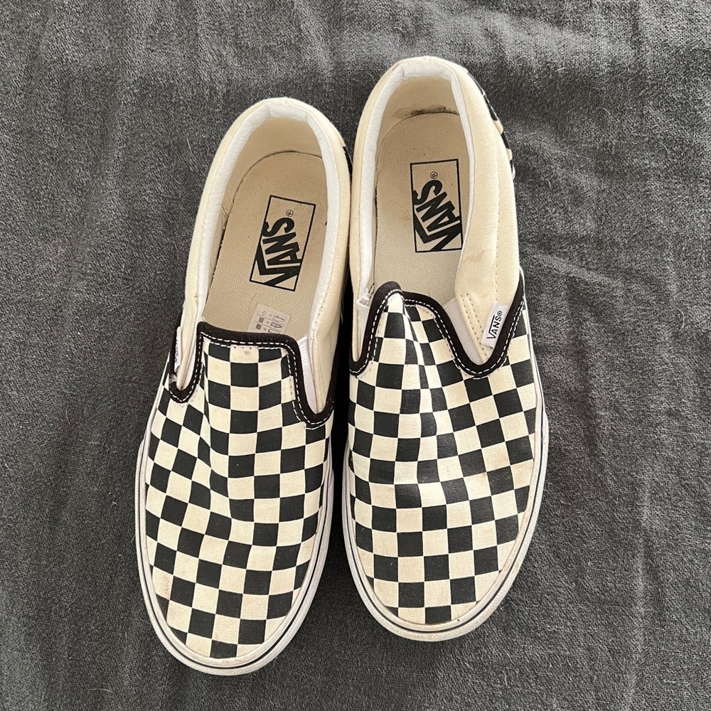 checkered slip on vans
